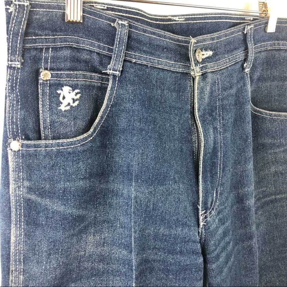 VINTAGE Braxton Ultra High Waisted Straight Leg Bootcut Denim 34 - Picture 5 of 7